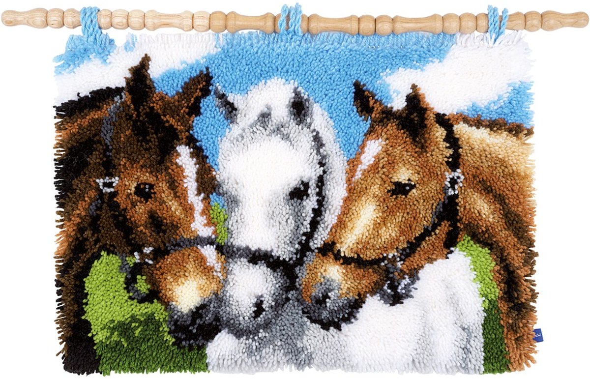 KNOOPTAPIJT KIT PAARDEN 55 x 38 cm