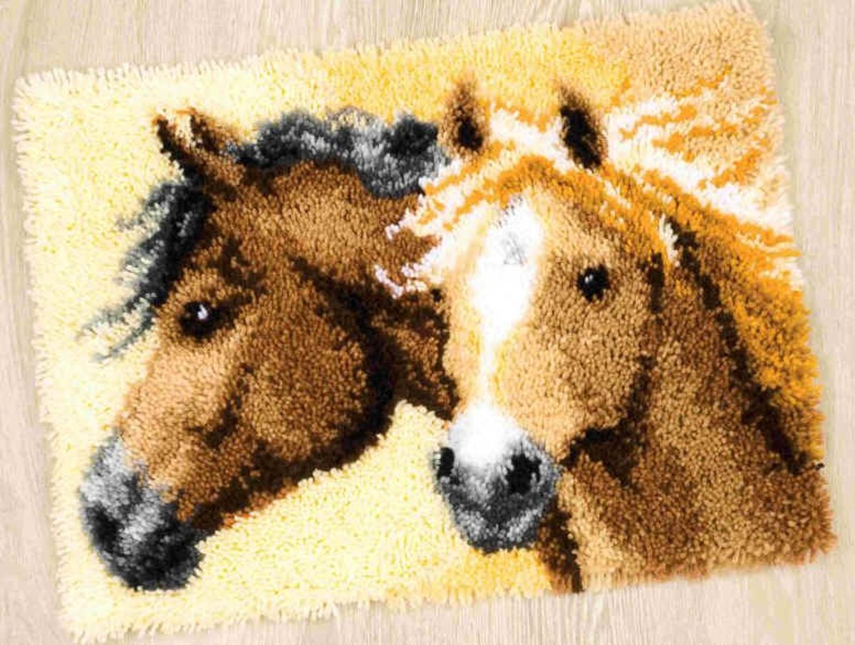 Knooptapijt paarden 50 x 40 cm PN-0144834