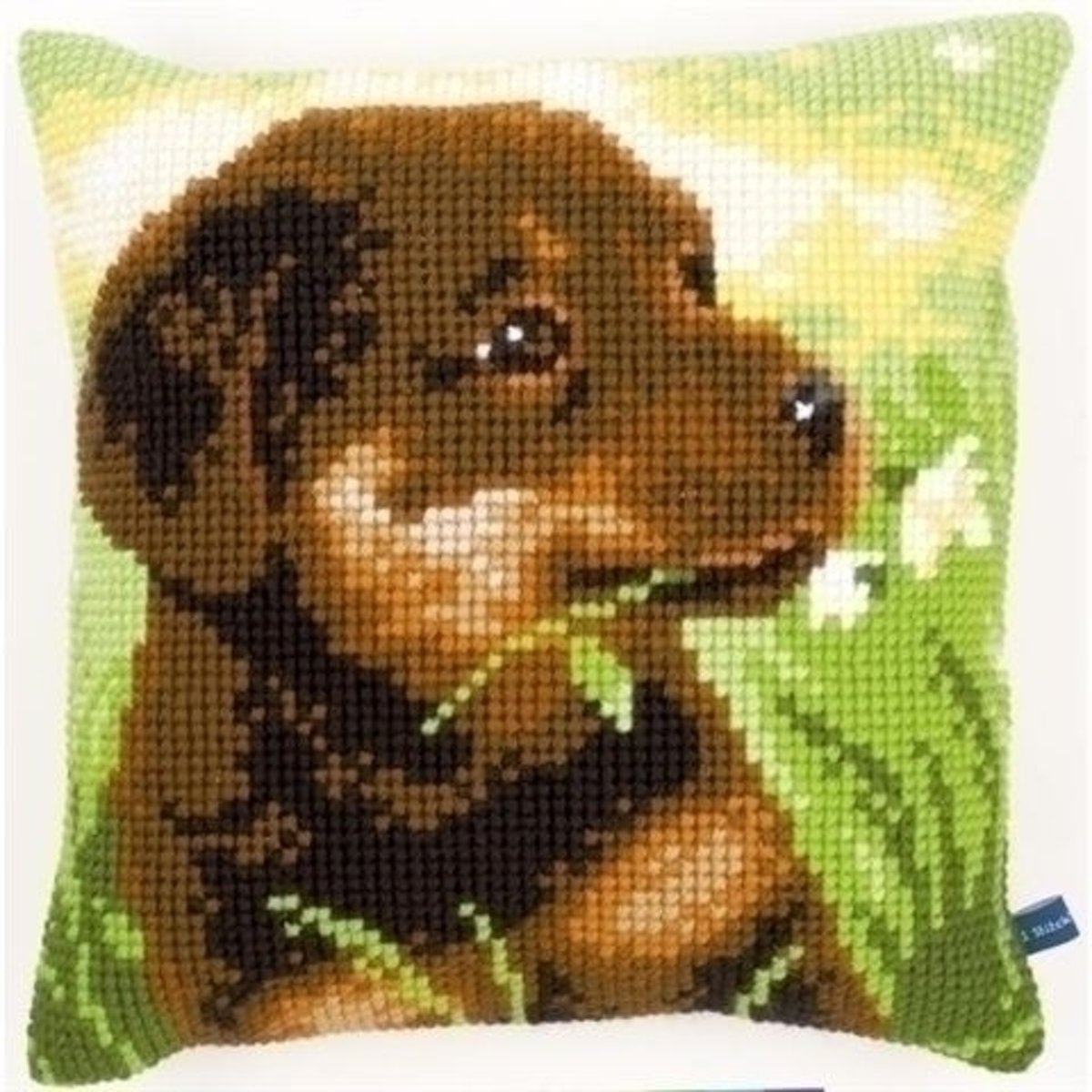 Vervaco Borduurkussen Rottweiler pup 0150689, handwerkkussen 40 x 40 cm