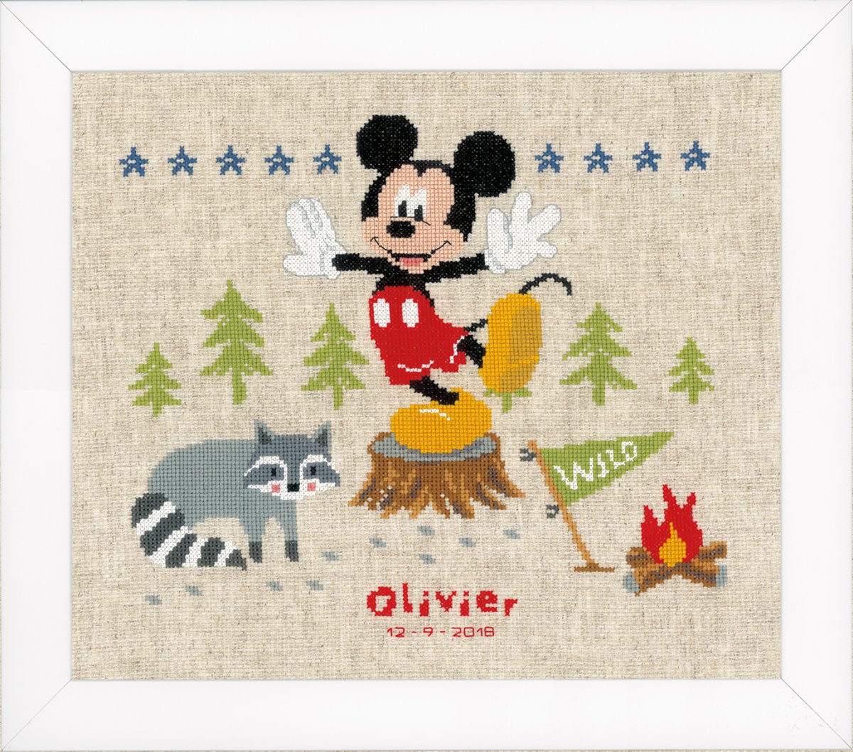 borduurpakket PN0167674 mickey mouse, geboorte, in the wood