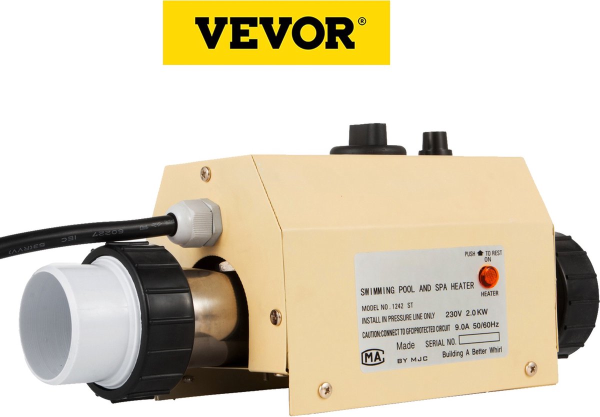 Vevor® 220V Zwembad Verwarming- Zwembad Verhitting- Zwembad Verwarmingstoestel– Roestvrijstaal Materiaal