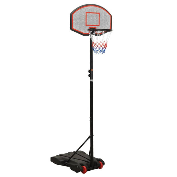 vidaXL Basketbalstandaard 216-250 cm polyethyleen zwart