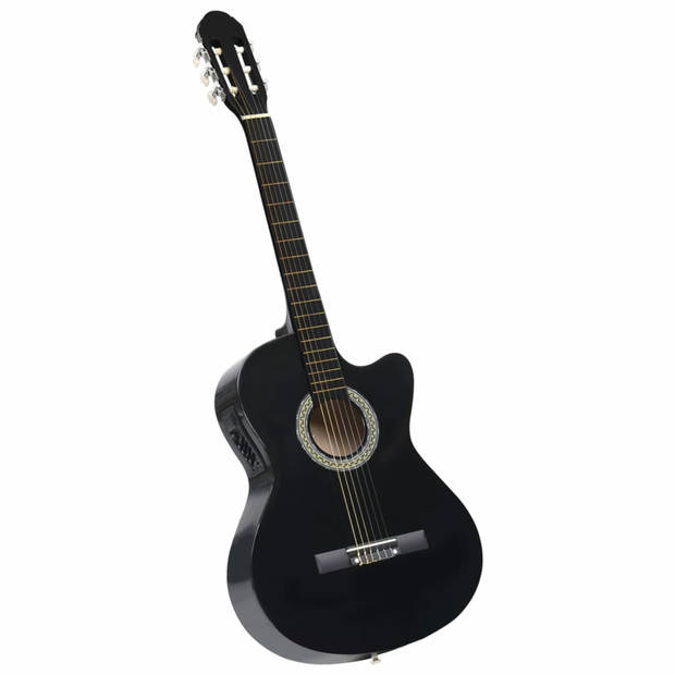 vidaXL Gitaar cutaway met equalizer 6 snaren western klassiek zwart