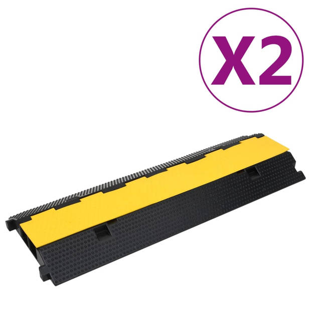 vidaXL Kabelbeschermers drempel met 2 tunnels 2 st 100 cm rubber