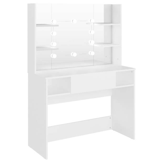 vidaXL Kaptafel met LED-verlichting 100x40x135 cm MDF wit