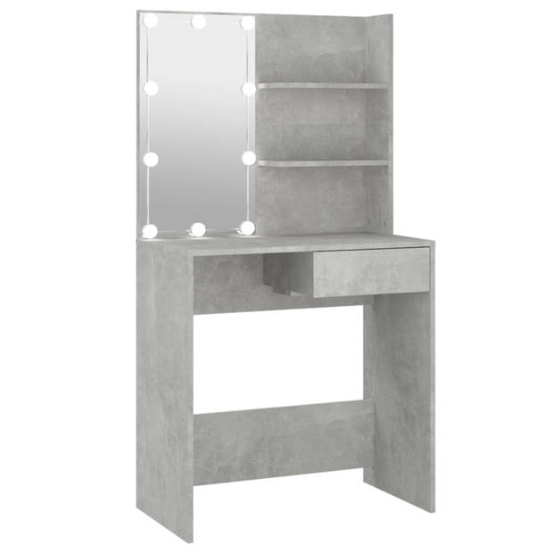 vidaXL Kaptafel met LED-verlichting 74,5x40x141 cm betongrijs