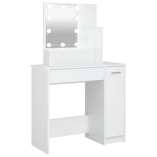 vidaXL Kaptafel met LED-verlichting 86,5x35x136 cm wit