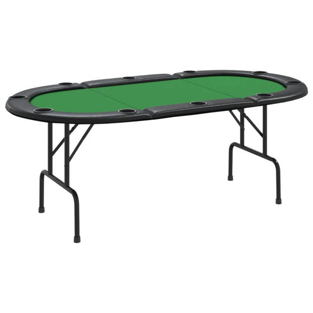 vidaXL Pokertafel voor 10 spelers inklapbaar 206x106x75 cm groen