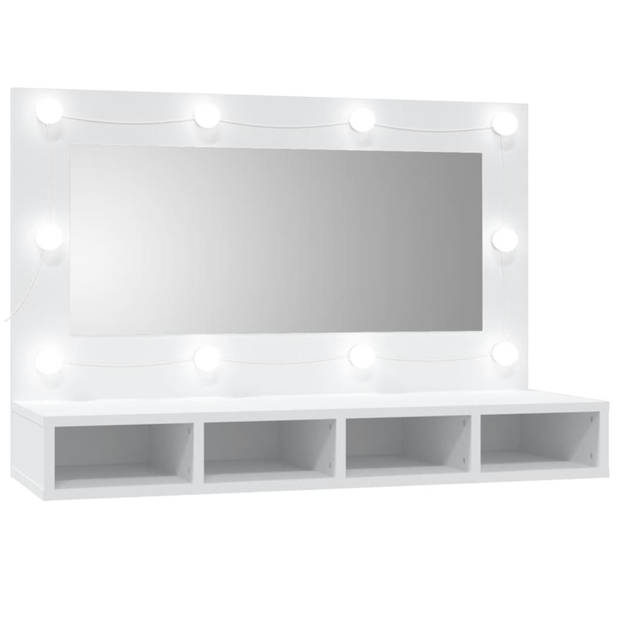 vidaXL Spiegelkast met LED-verlichting 90x31,5x62 cm wit