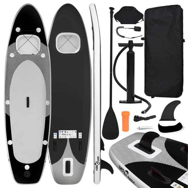 vidaXL Stand Up Paddleboardset opblaasbaar 330x76x10 cm zwart