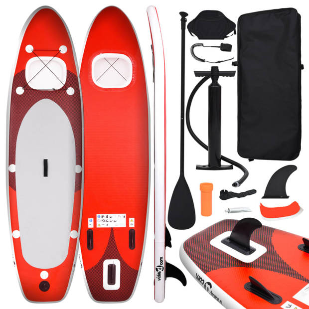 vidaXL Stand Up Paddleboardset opblaasbaar 360x81x10 cm rood