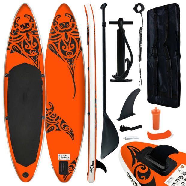 vidaXL Stand Up Paddleboardset opblaasbaar 366x76x15 cm oranje