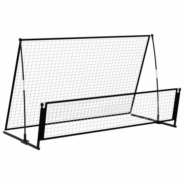 vidaXL Voetbalrebounder/voetbaldoel 2-in-1 202x104x120 cm staal