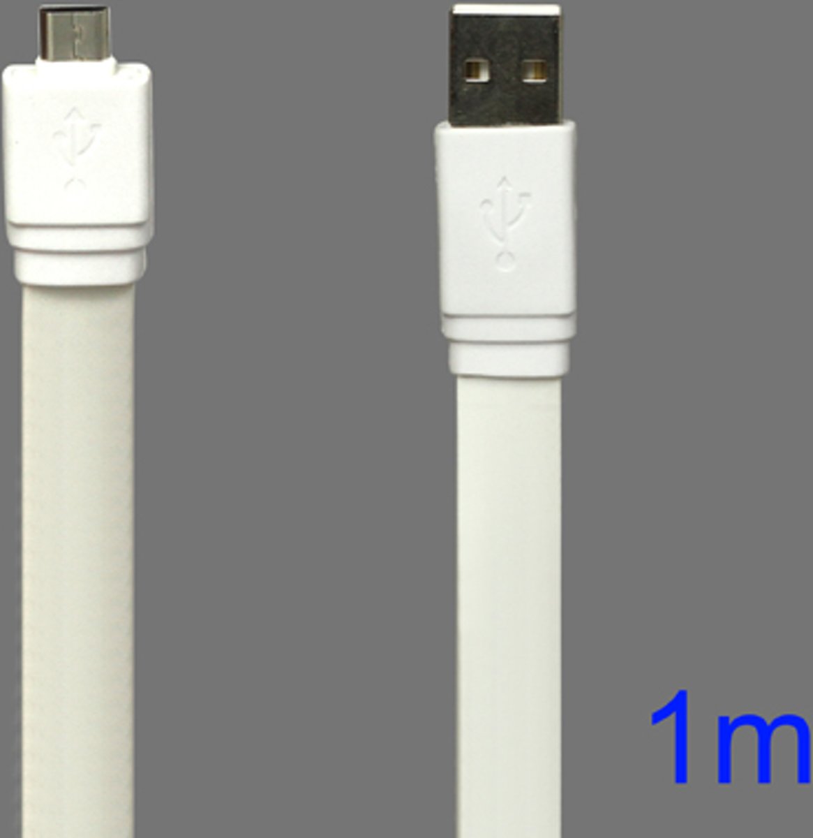 Vido - Micro USB Laad en Datakabel Wit voor Samsung. HTC. Sony Xperia etc.