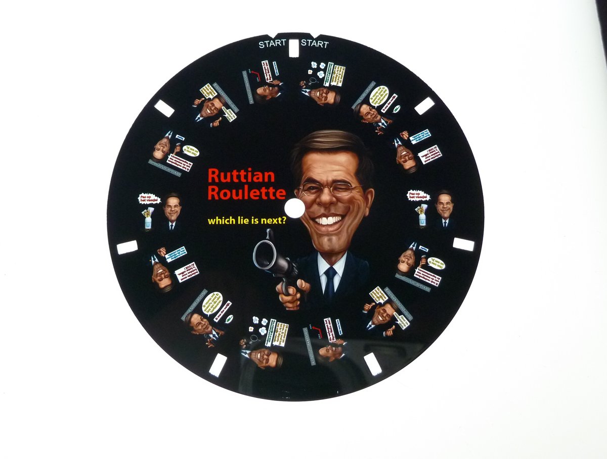 Ruttian Roulette - 3D Viewmaster schijf - het leugenspel van Mark Rutte en de VVD