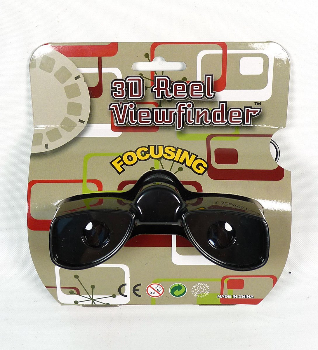 Viewmaster viewer met demoschijf - zwart - met focusknop