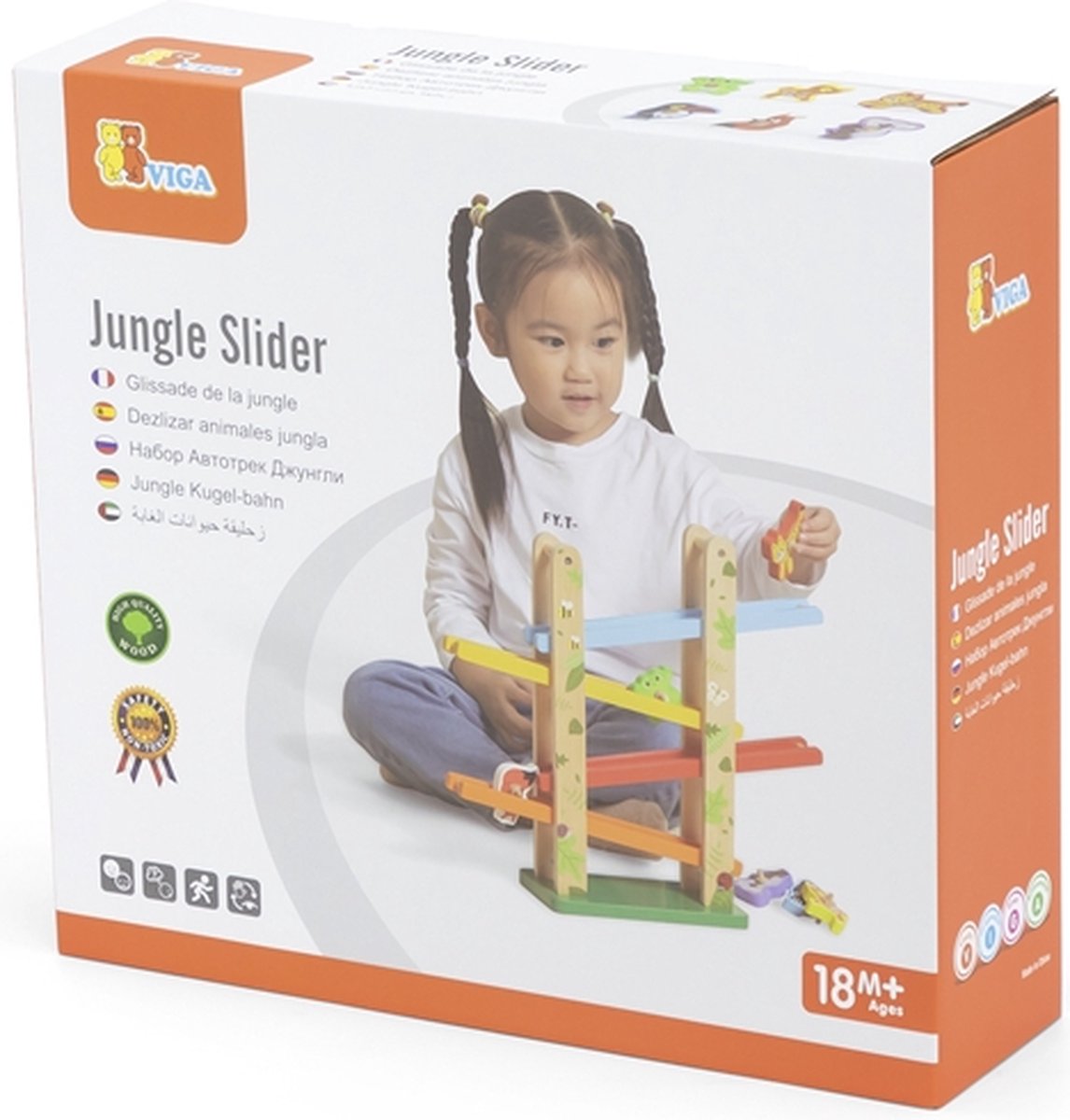 Vigatoys Houten Jungle Rollerbaan met 6 Rollers