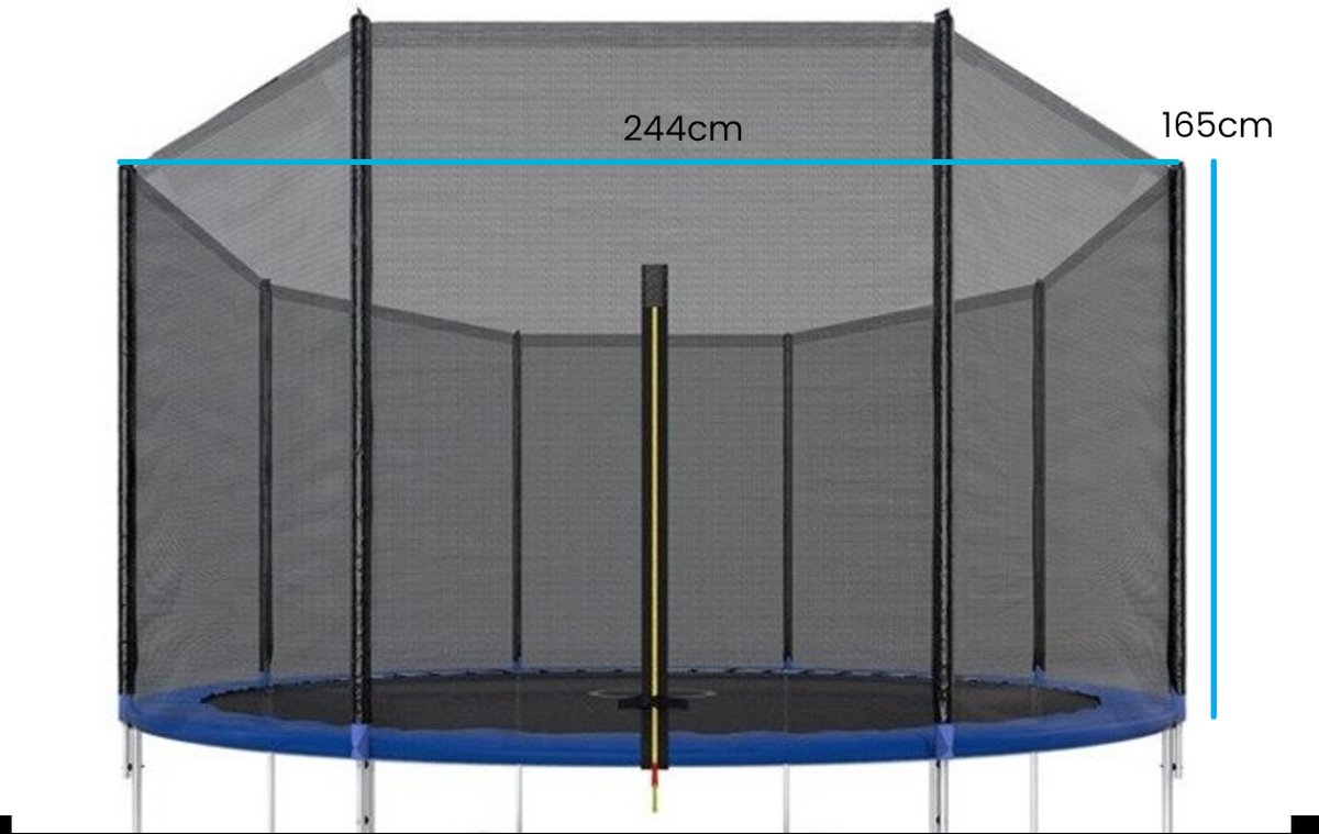   - Veiligheidsnet trampoline - 244 cm - buitenzijde - geschikt voor 6 palen