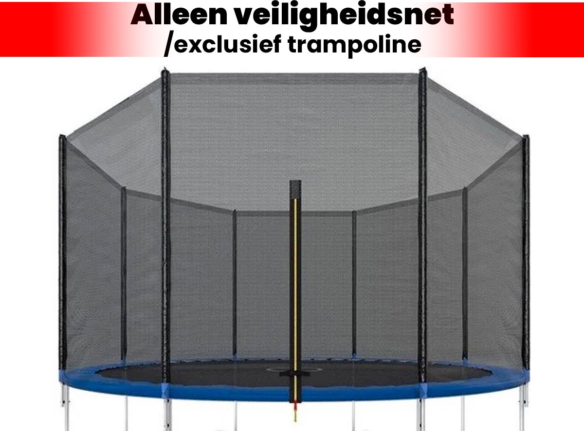   - Veiligheidsnet trampoline - 305 cm - buitenzijde - geschikt voor 8 palen