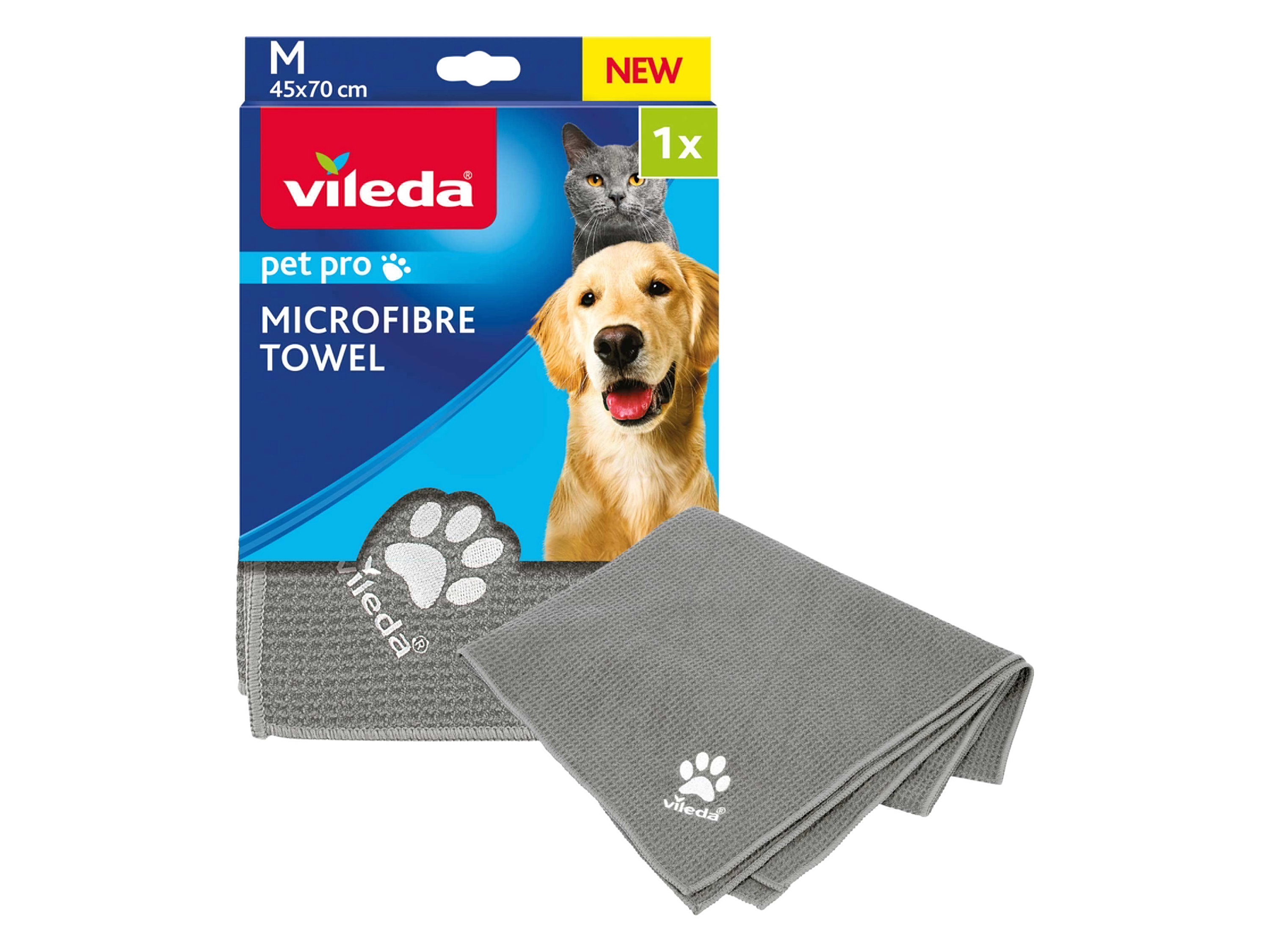 Vileda Pet Pro elektrostatische borstel of microvezel handdoek (Vileda Pet Pro Handdoek (maat M))