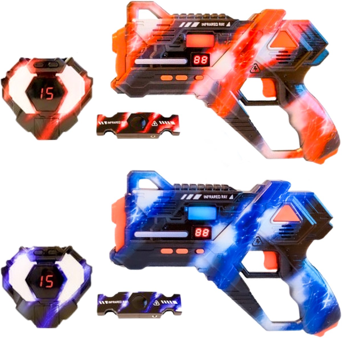 Lasergame Set voor Kinderen - Oplaadbaar - Complete 2 Persoons Laser Tag Set - Blasters & Vesten - Infrarood Laser Tag Pistolen - Indoor & Outdoor Speelgoed voor Jongens & Meisjes - Perfect voor Groepsactiviteiten & Feestjes