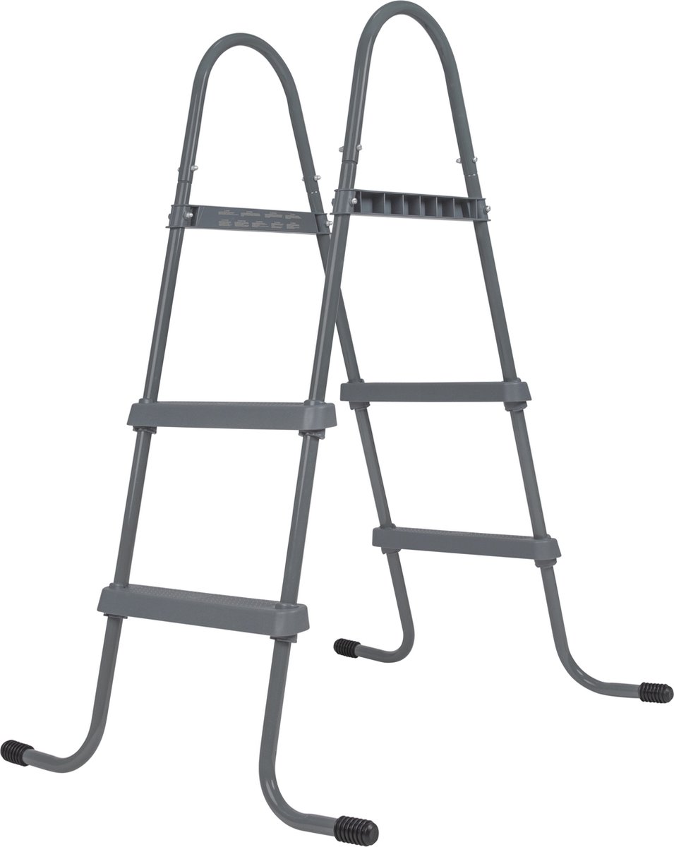 VirtuFit Zwembadtrap - Grijs - 84 cm - Grip op Treden - Gemaakt van Stevig Aluminium - Compitabel met Elk VirtuFit Zwembad - Zwembad Trap - Zwembad Trap Kunststof - Zwembadtrapje