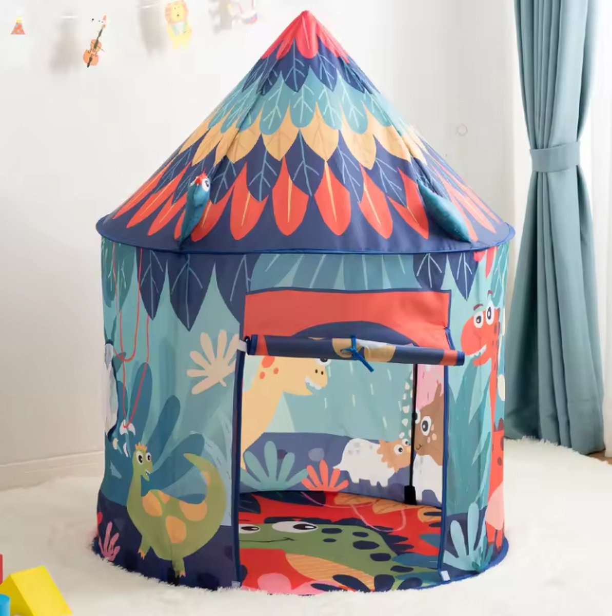   Dinosaurus - Kinder Tent - Speelhuisje - Buiten en Binnen - Speelgoed - 135 x 100 cm - Incl. Opbergtas - Gemakkelijk in elkaar te zetten