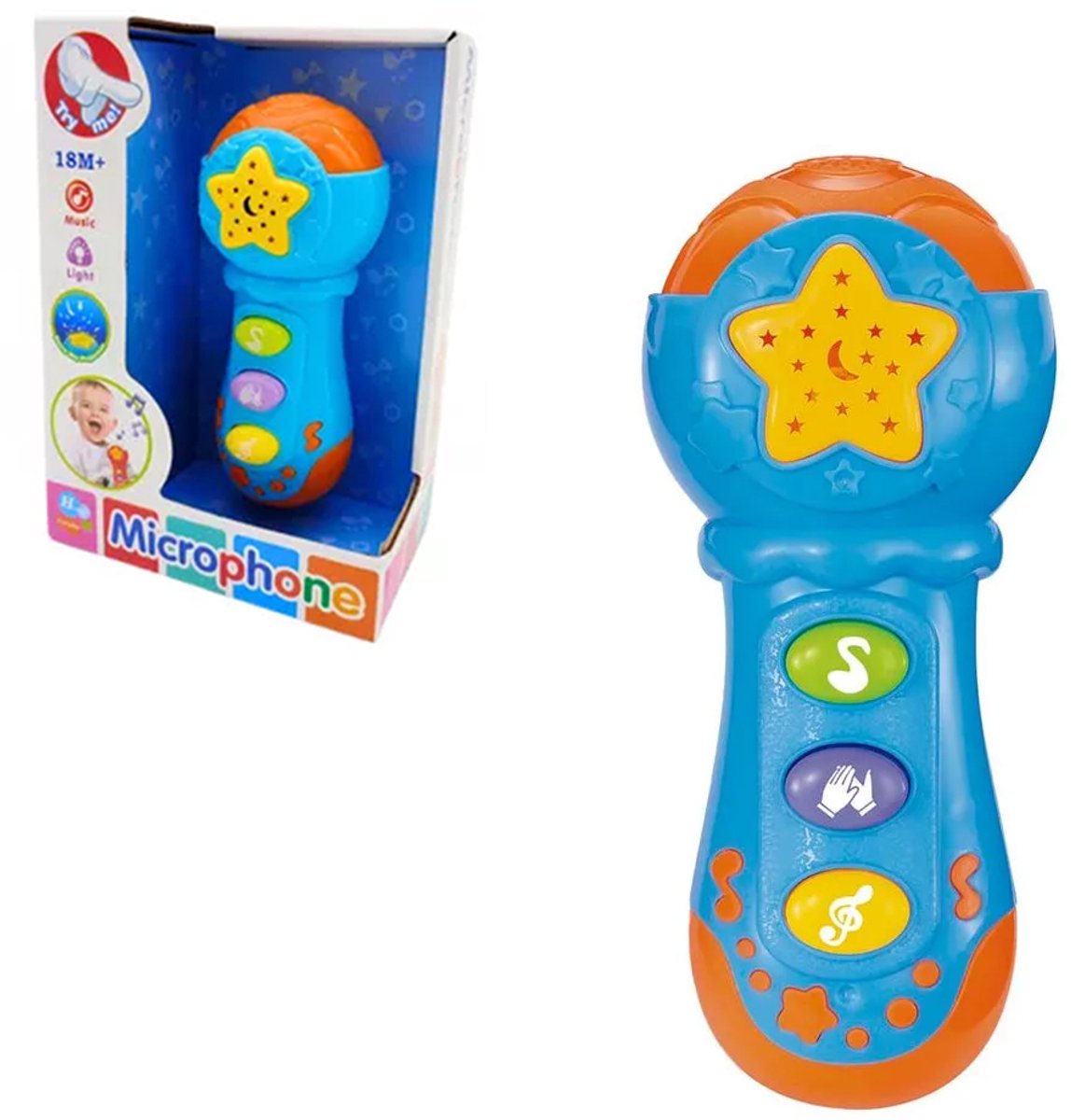 Baby   – 18M+ Met Dierengeluiden- Instrumenten - babymicrofoon - Microphone Incl. batterijen