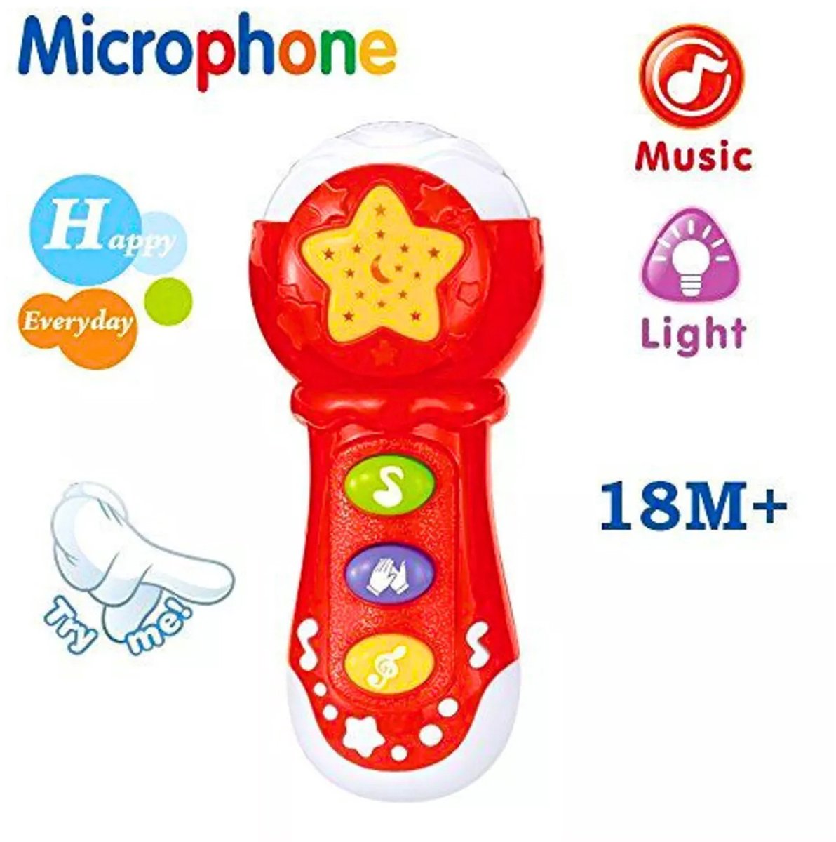 Baby   – 18M+ Met Dierengeluiden- Instrumenten - babymicrofoon - Microphone Incl. batterijen