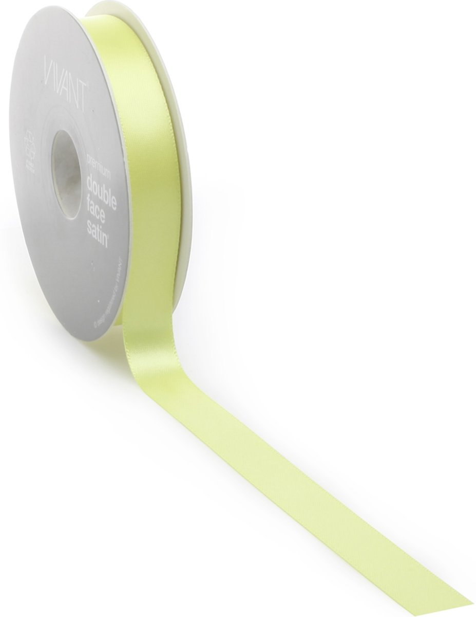 Satijn lint 10 mm geel op rol van 25 meter