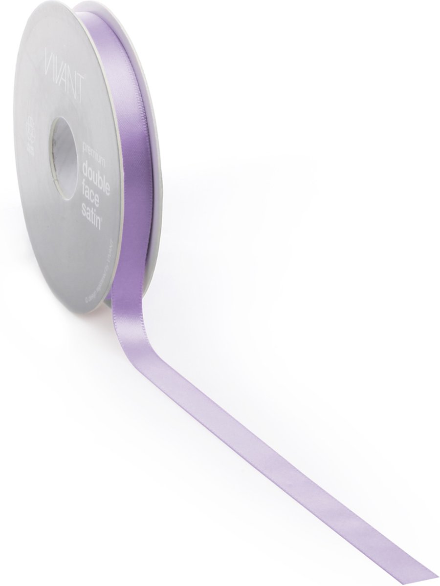Satijnlint 10 mm lila op rol van 25 meter