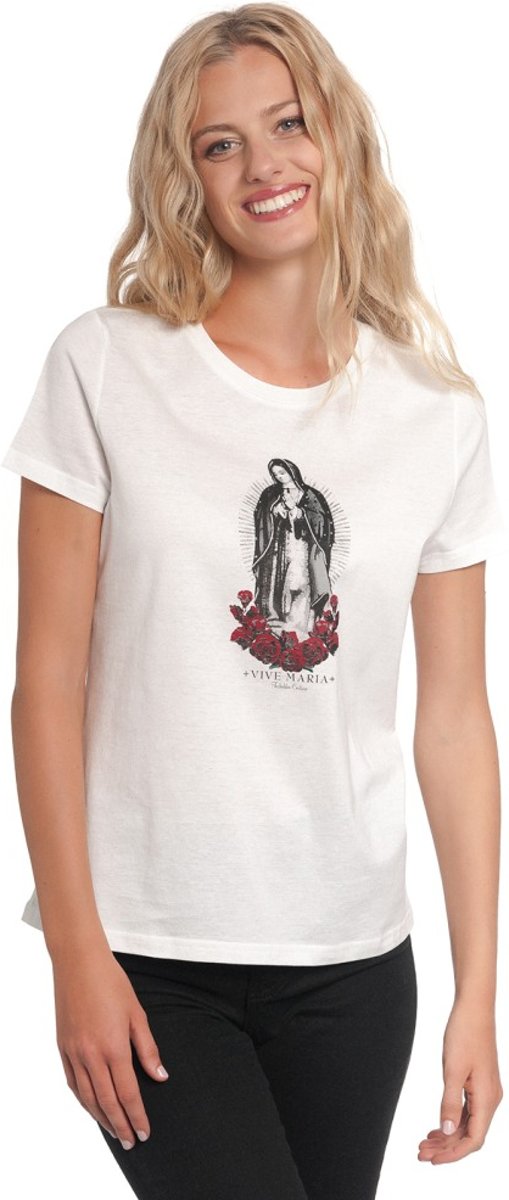 Vive Maria Dames Tshirt -S- Maria Sacr�e Wit