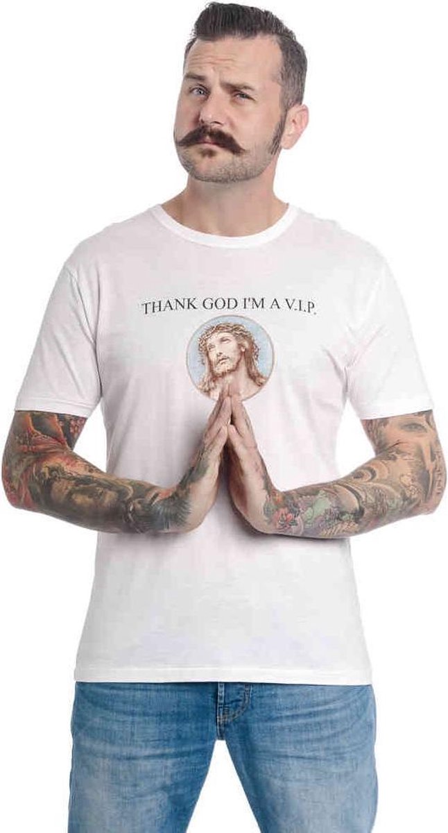 Vive Maria Heren Tshirt -M- Thank God Im A VIP Wit