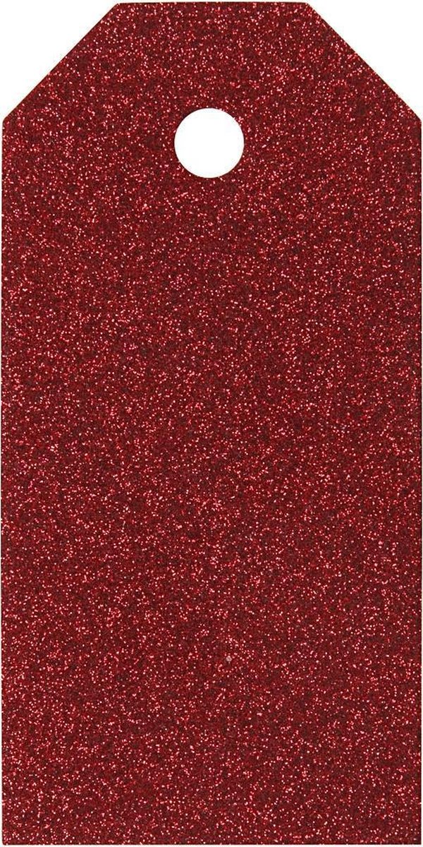 Vivi Gade Labels Glitter 15 Stuks 5 X 10 Cm Rood Karton