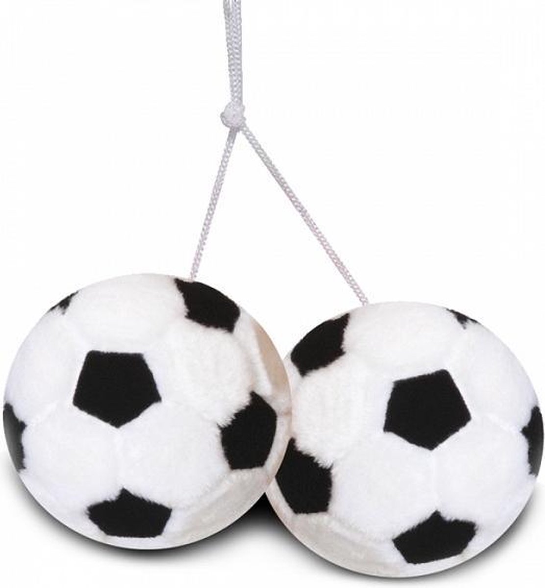 Auto hanger pluche voetbal zwart/wit