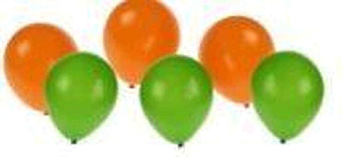 Ballonnen Oranje Groen feestversiering 30 stuks