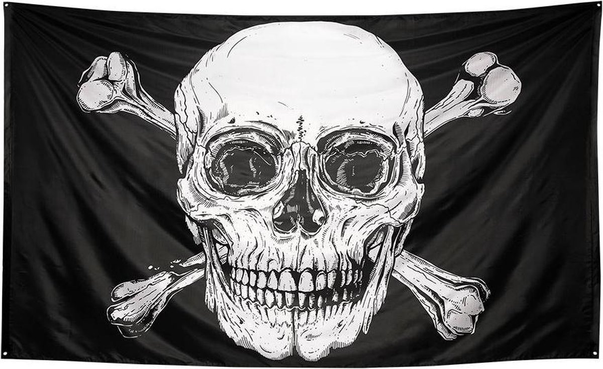 Piratenvlag Skull Doodshoofd XXL 200x300cm