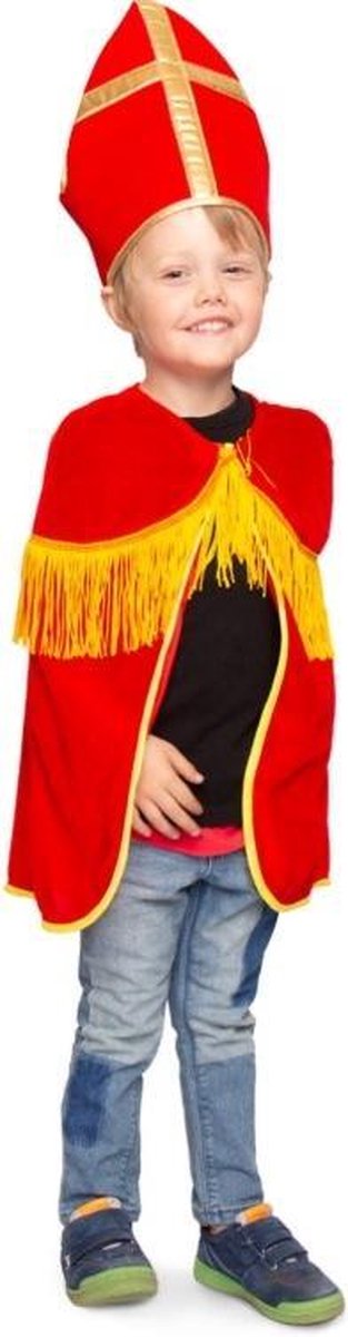 Sinterklaas cape met Mijter voor kinderen, 1 maat