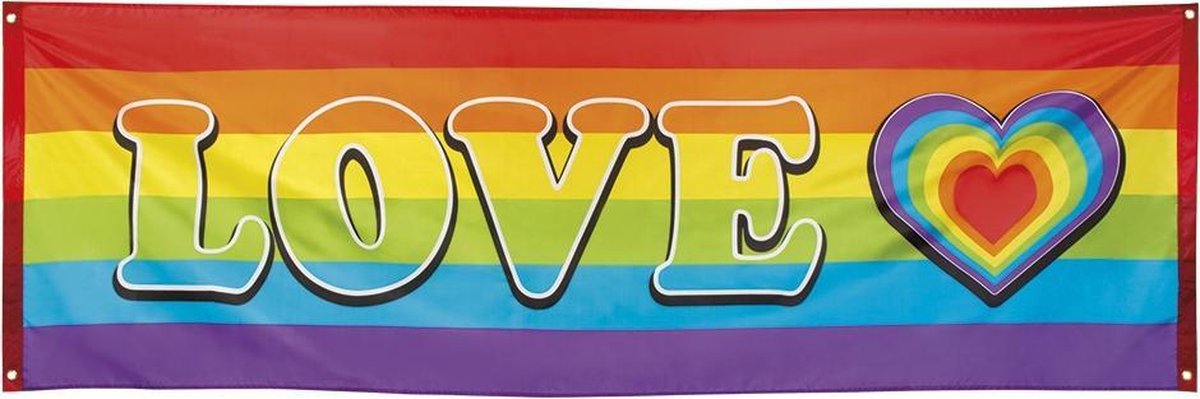 Spandoek Regenboog Love - 74x220cm