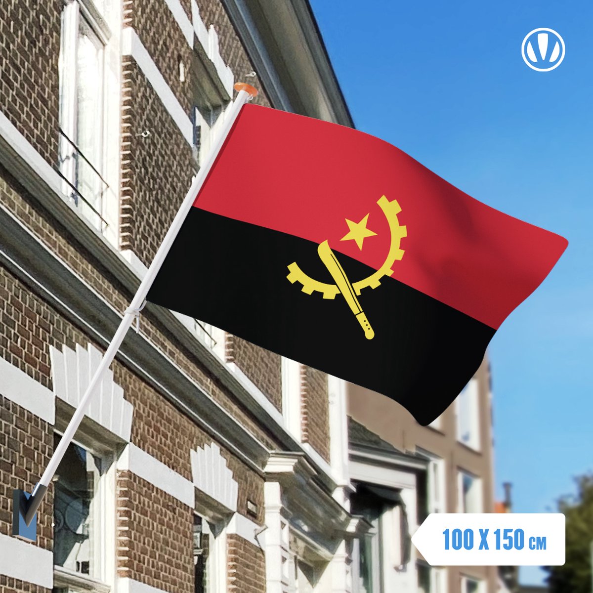 Vlag Angola 100x150cm - Glanspoly