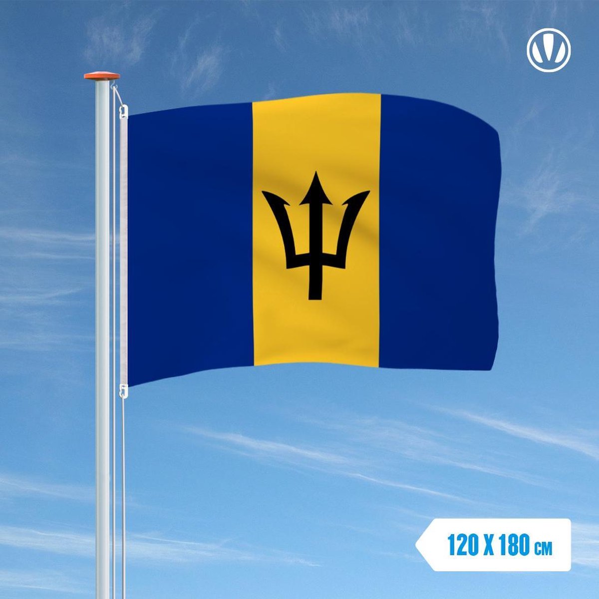 Vlag Barbados 120x180cm