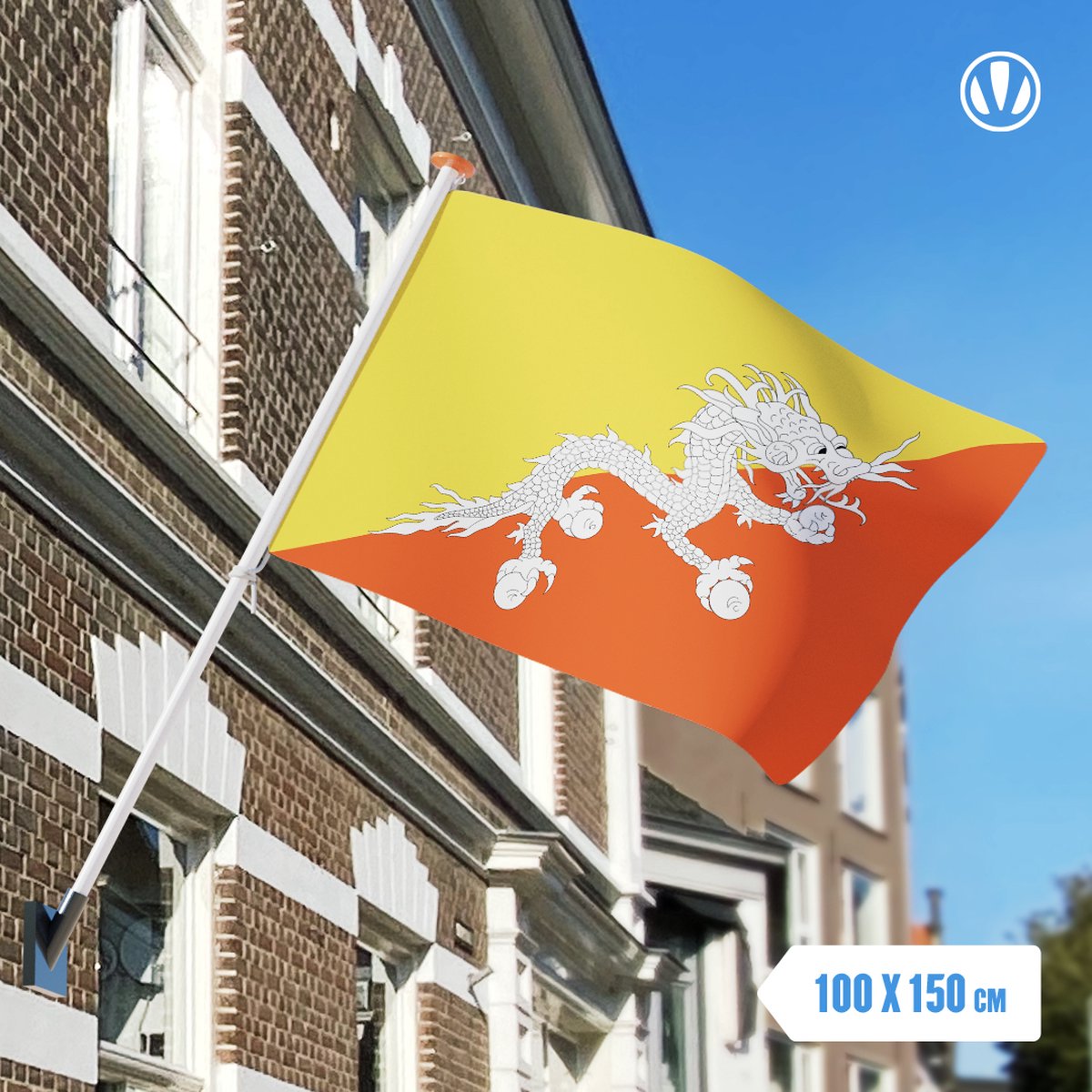 Vlag Bhutan 100x150cm - Glanspoly