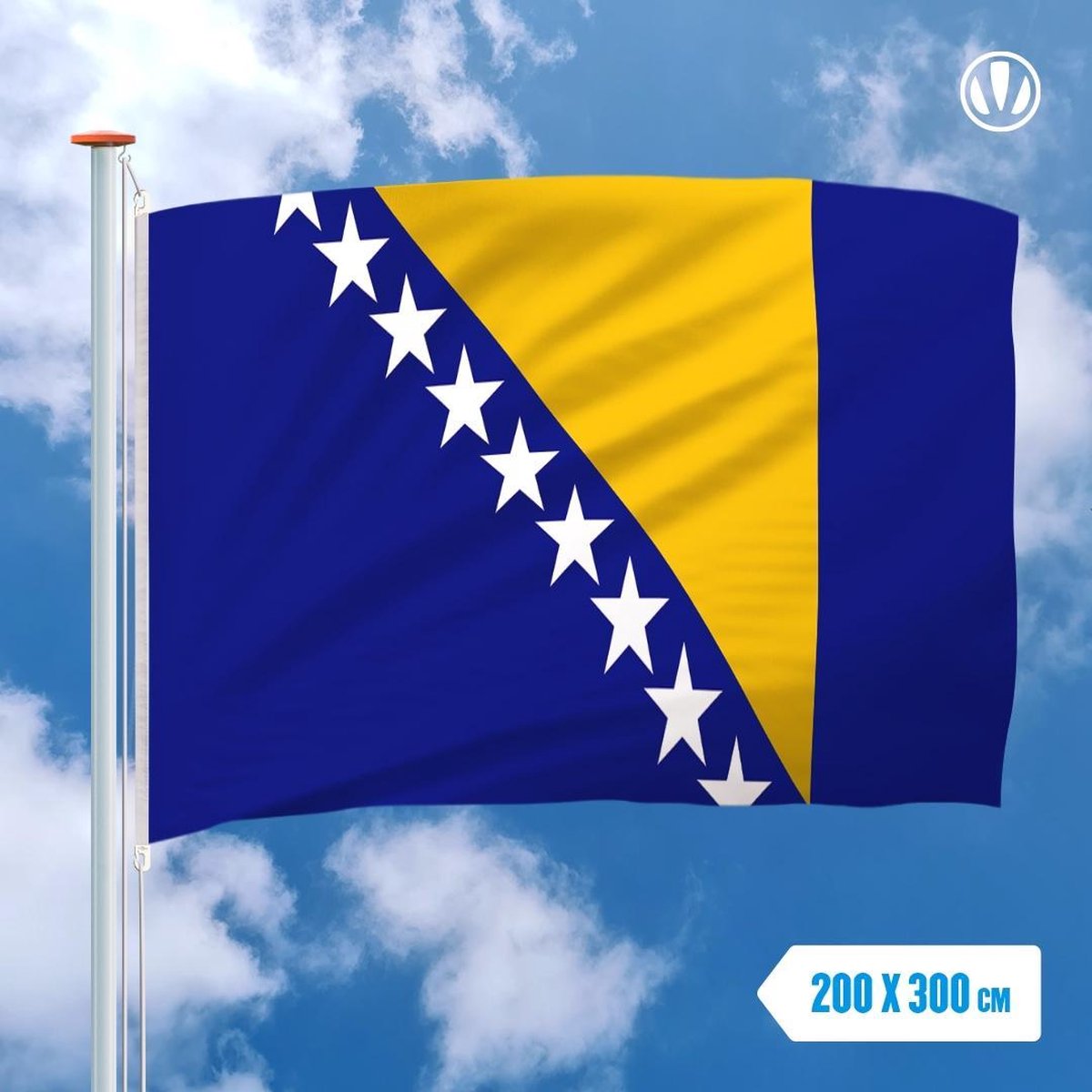 Vlag Bosnie en Herzegovina 200x300cm