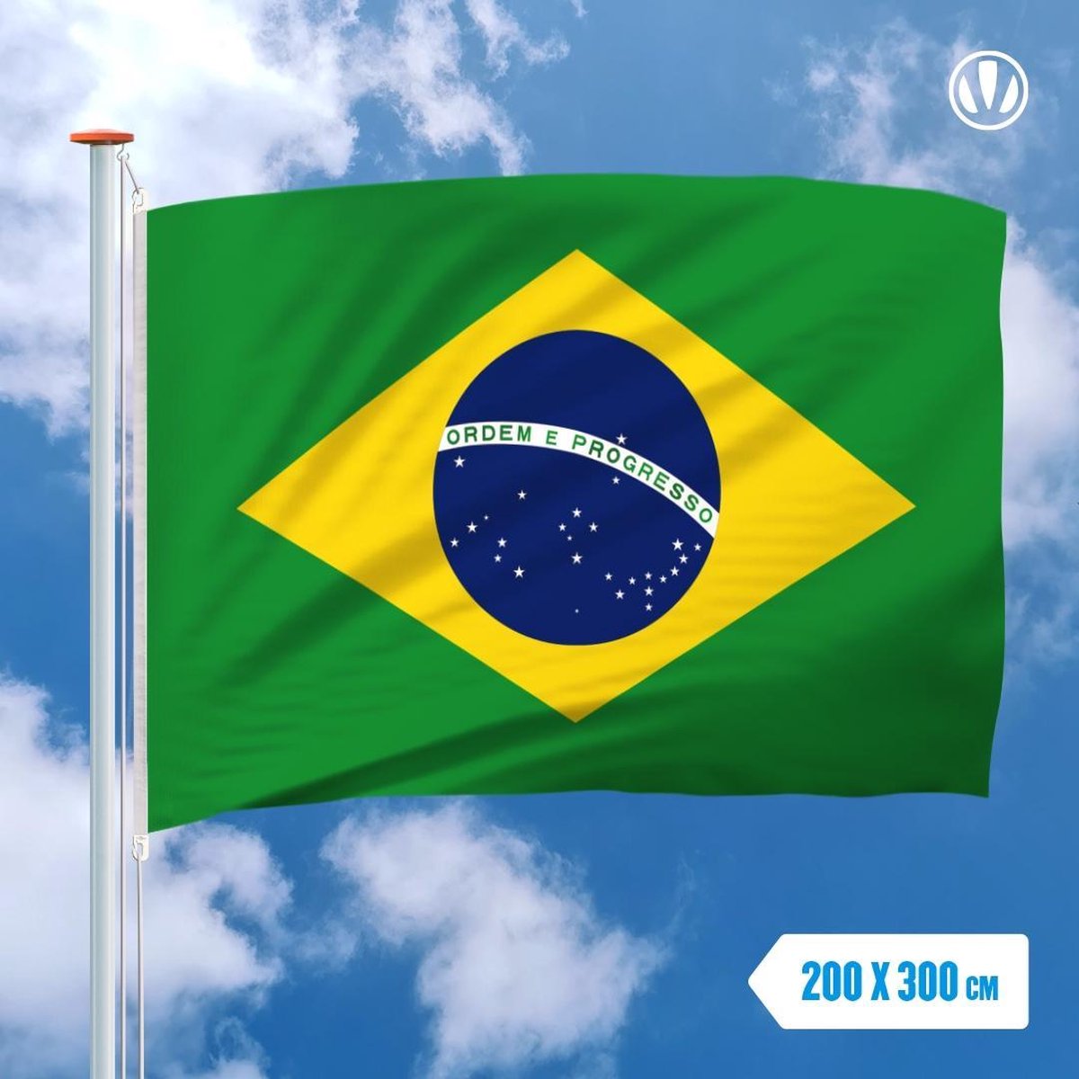 Vlag Brazilie 200x300cm - Glanspoly