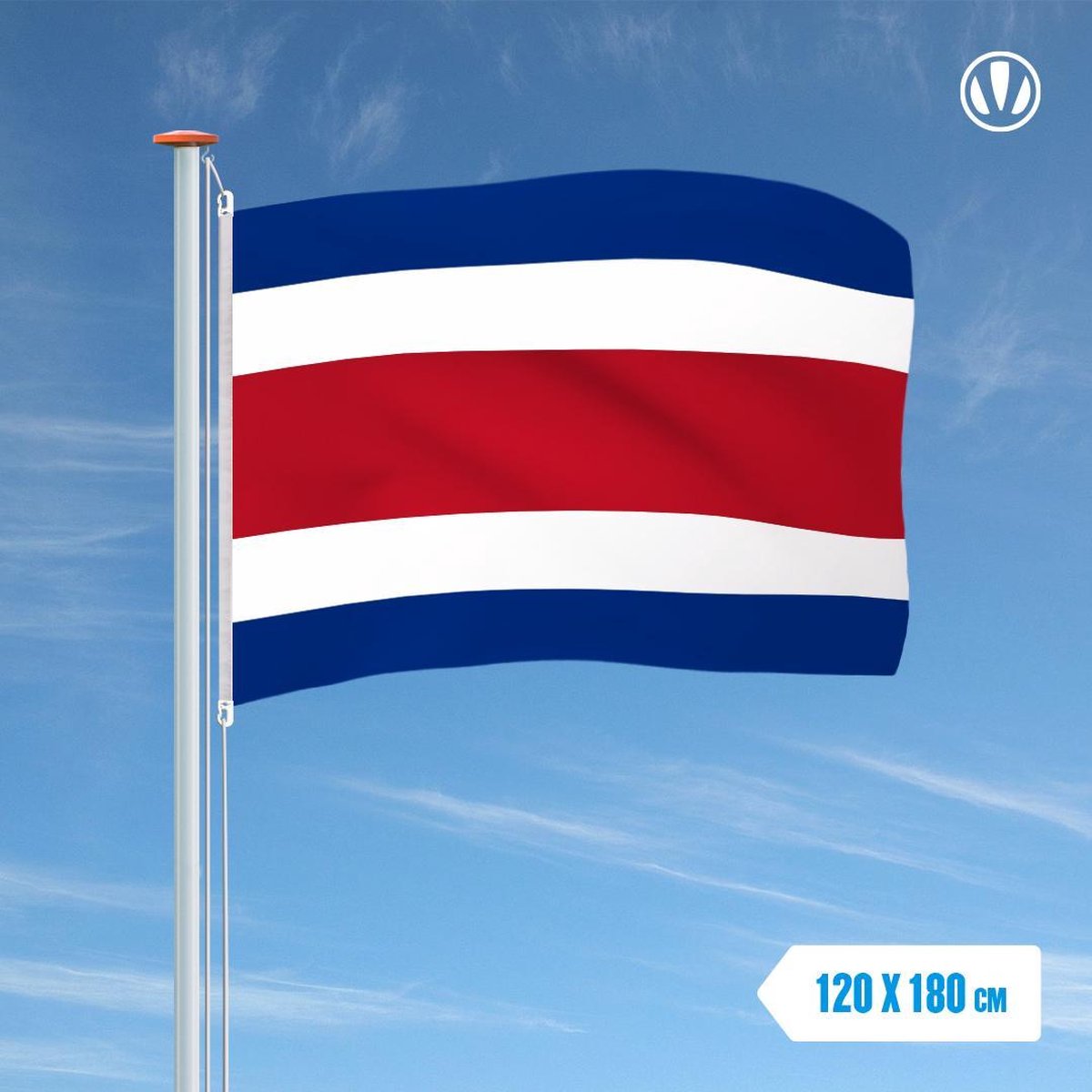 Vlag Costa Rica 120x180cm