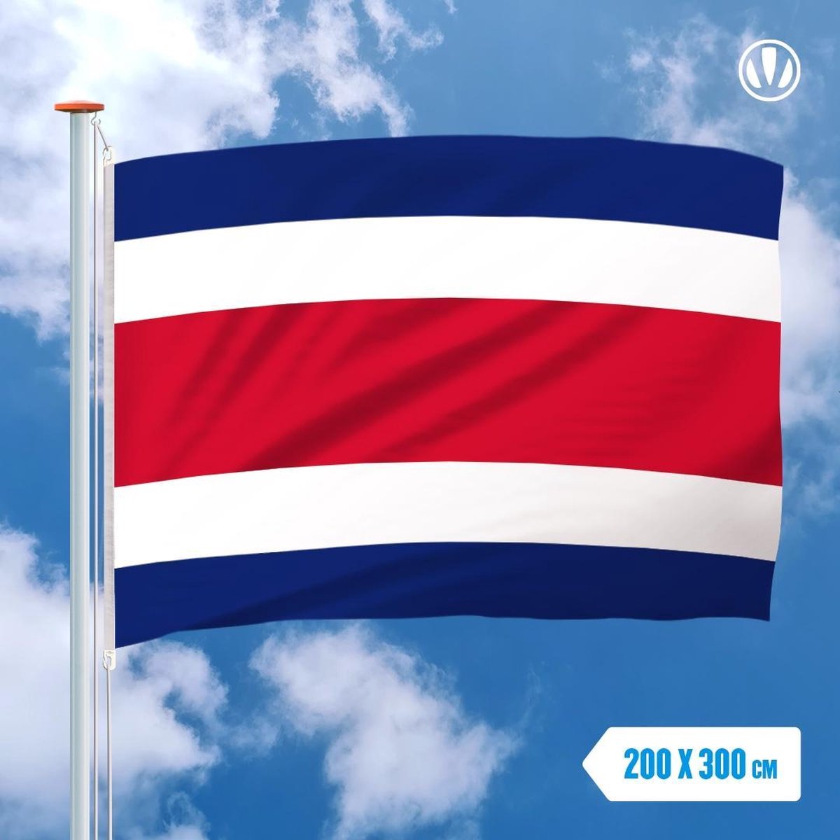 Vlag Costa Rica 200x300cm