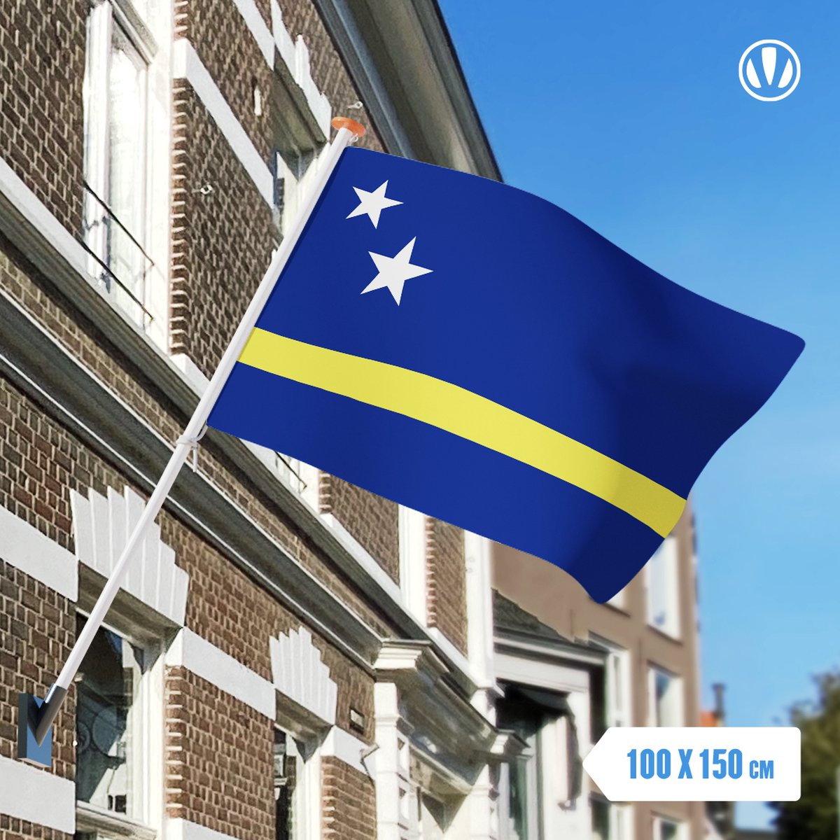 Vlag Curacao 100x150cm - Glanspoly