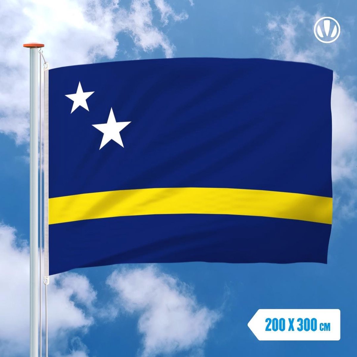 Vlag Curacao 200x300cm - Glanspoly