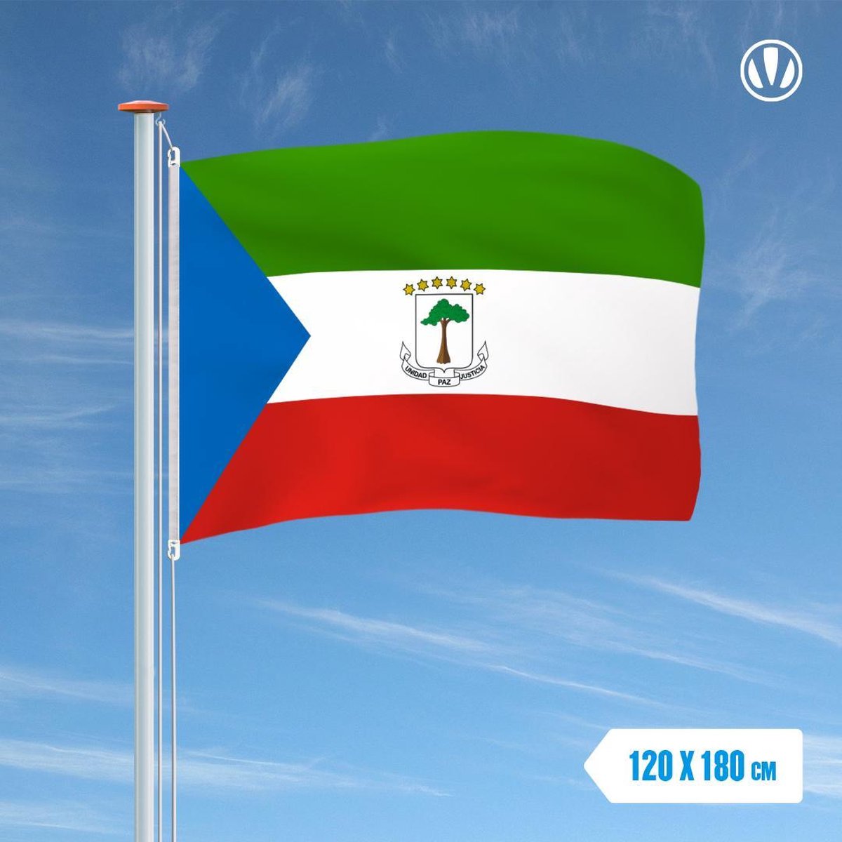 Vlag Equatoriaal-Guinea 120x180cm