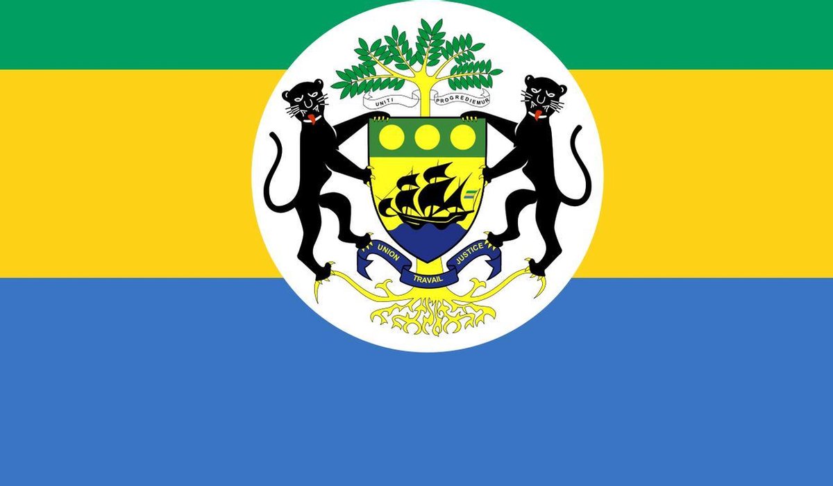 Vlag Gabon met wapen 150x225cm